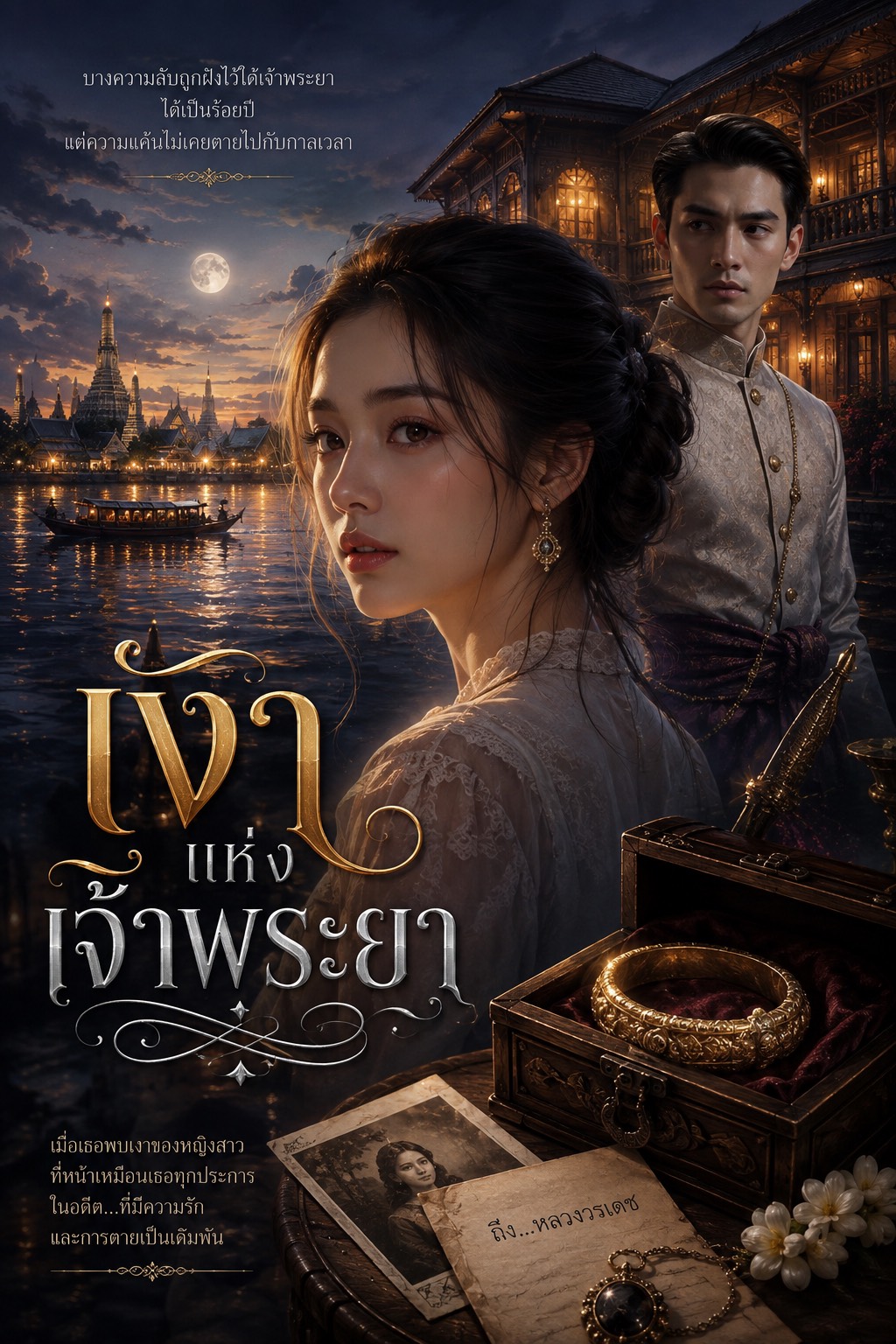 ปกนิยายเรื่อง เงาแห่งเจ้าพระยา